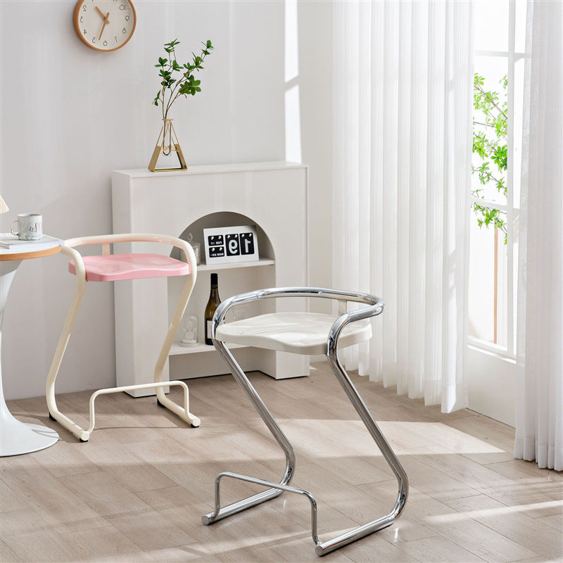 Tabouret de bar contemporain en fer ABS nordique géométrique sans dossier ni accoudoirs pour salle à manger 