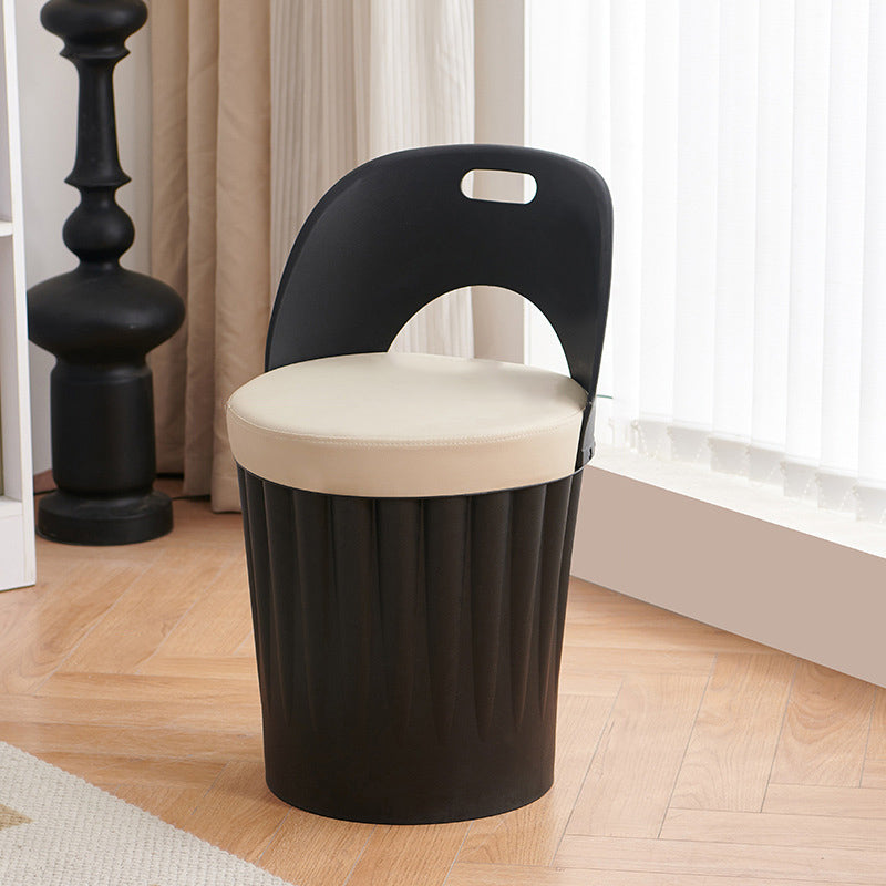 Silla de comedor sin brazos con respaldo de cuero PU PP de almacenamiento creativo contemporáneo para comedor 