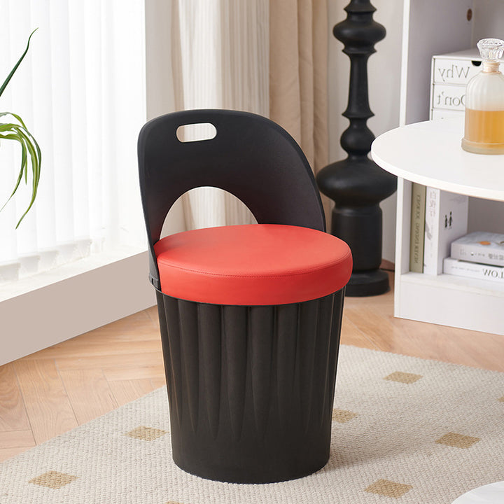 Silla de comedor sin brazos con respaldo de cuero PU PP de almacenamiento creativo contemporáneo para comedor 