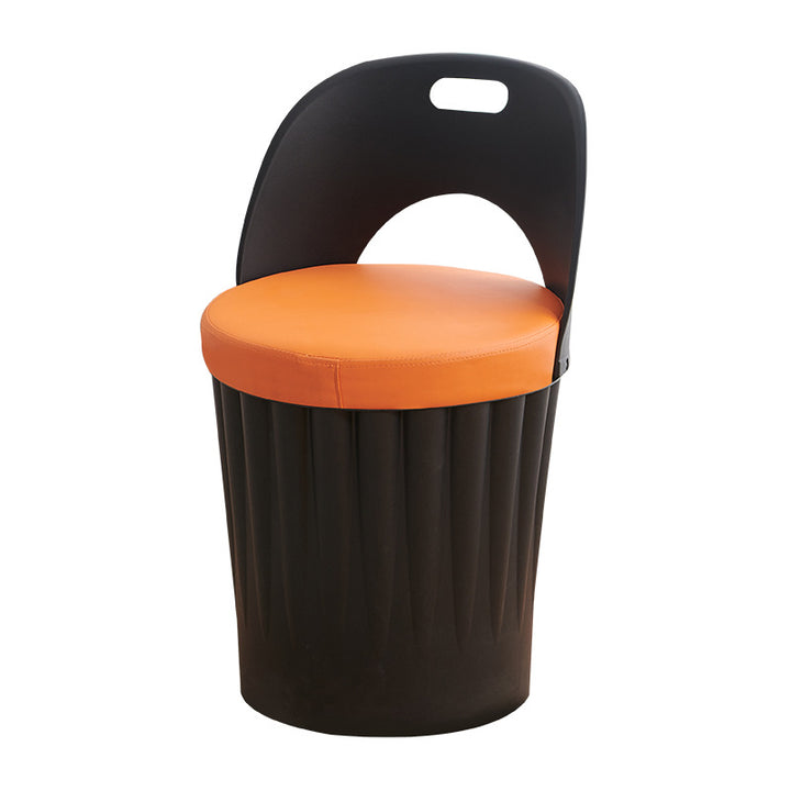 Silla de comedor sin brazos con respaldo de cuero PU PP de almacenamiento creativo contemporáneo para comedor 