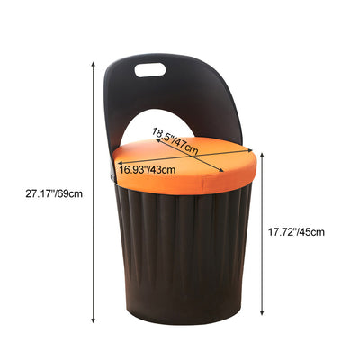Contemporary Creative Bucket Storage PP PU Dining Chair Backrest Armless For Dining Room