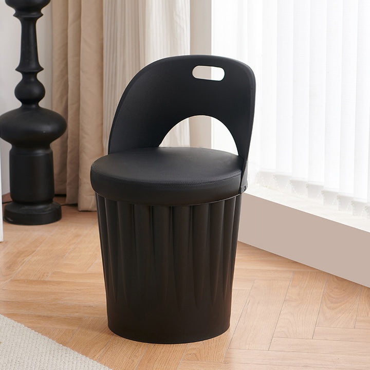 Silla de comedor sin brazos con respaldo de cuero PU PP de almacenamiento creativo contemporáneo para comedor 