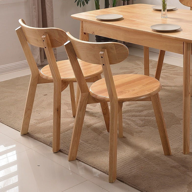 Chaise de salle à manger en bois massif pleine simplicité contemporaine avec dossier sans accoudoirs pour salle à manger 