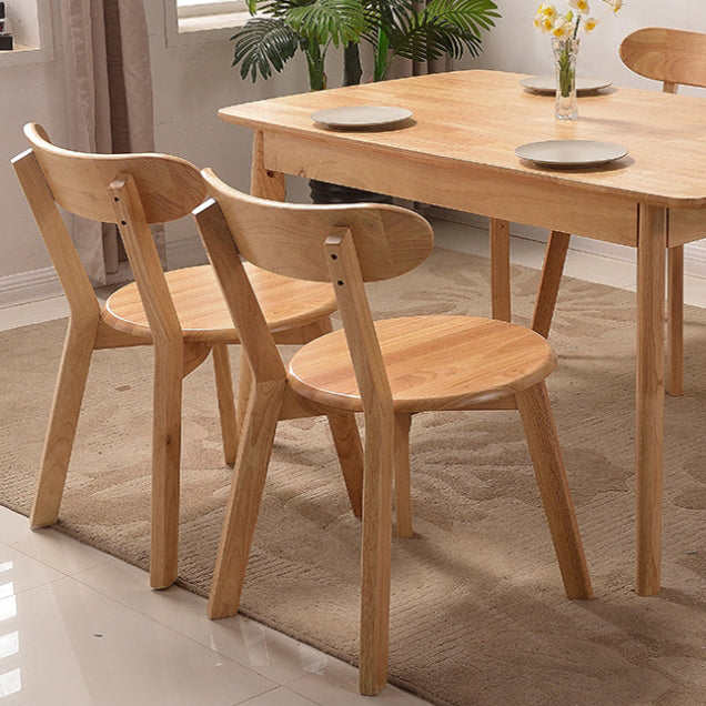 Chaise de salle à manger en bois massif pleine simplicité contemporaine avec dossier sans accoudoirs pour salle à manger 
