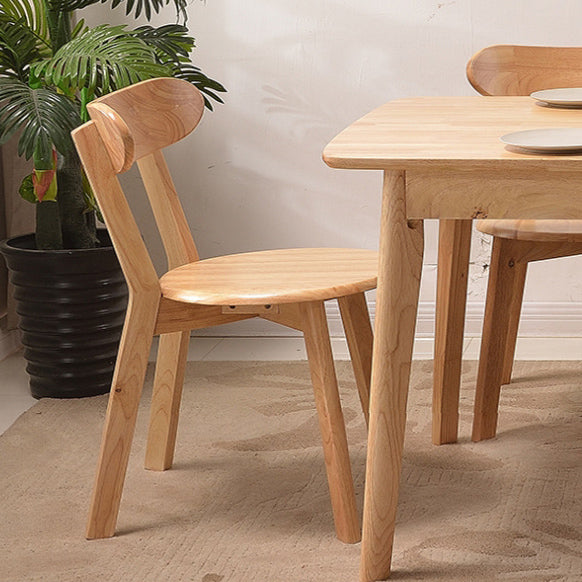 Chaise de salle à manger en bois massif pleine simplicité contemporaine avec dossier sans accoudoirs pour salle à manger 