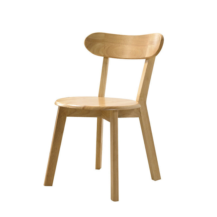 Chaise de salle à manger en bois massif pleine simplicité contemporaine avec dossier sans accoudoirs pour salle à manger 
