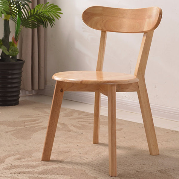 Chaise de salle à manger en bois massif pleine simplicité contemporaine avec dossier sans accoudoirs pour salle à manger 