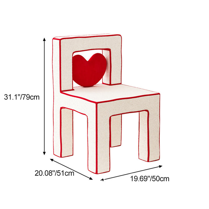 Tabouret de coiffeuse en bois massif avec dossier sans accoudoirs en laine d&