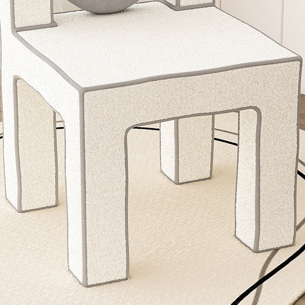 Tabouret de coiffeuse en bois massif avec dossier sans accoudoirs en laine d&