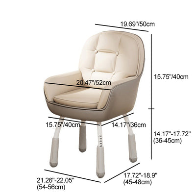 Zeitgenössischer nordischer Leder-Nylon-Silikon-Schreibtischstuhl mit Rückenlehne und Armlehne für das Homeoffice 