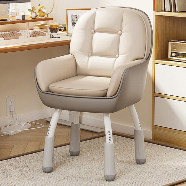Zeitgenössischer nordischer Leder-Nylon-Silikon-Schreibtischstuhl mit Rückenlehne und Armlehne für das Homeoffice 