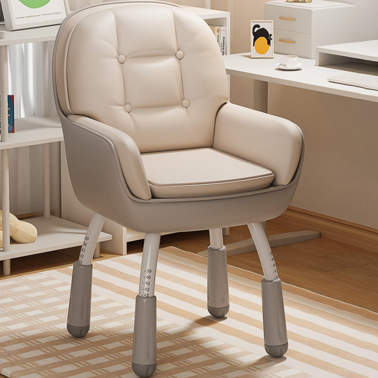 Zeitgenössischer nordischer Leder-Nylon-Silikon-Schreibtischstuhl mit Rückenlehne und Armlehne für das Homeoffice 