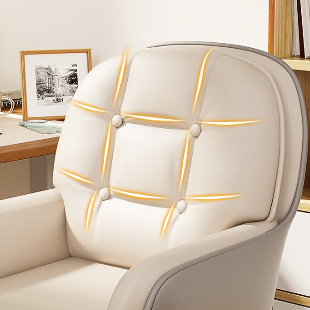Zeitgenössischer nordischer Leder-Nylon-Silikon-Schreibtischstuhl mit Rückenlehne und Armlehne für das Homeoffice 