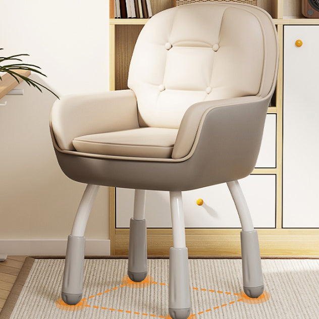 Zeitgenössischer nordischer Leder-Nylon-Silikon-Schreibtischstuhl mit Rückenlehne und Armlehne für das Homeoffice 