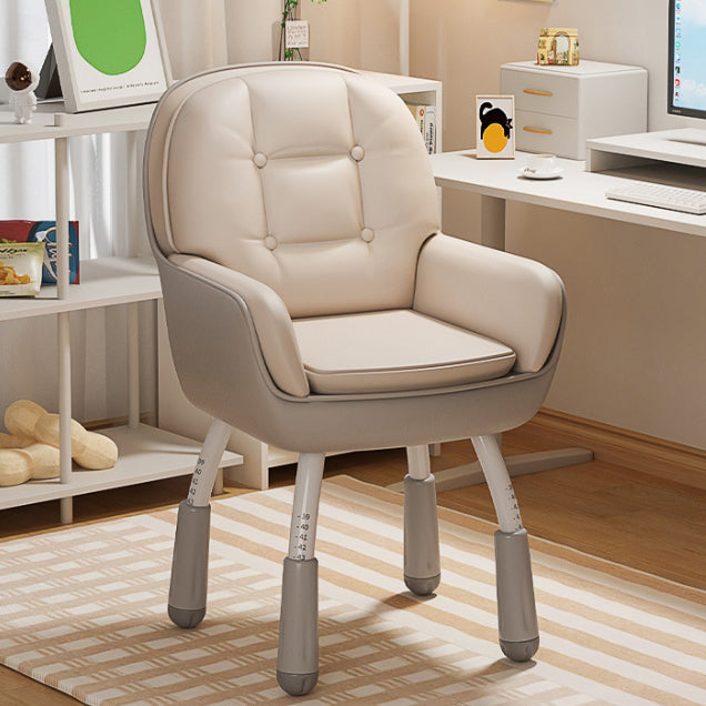 Zeitgenössischer nordischer Leder-Nylon-Silikon-Schreibtischstuhl mit Rückenlehne und Armlehne für das Homeoffice 