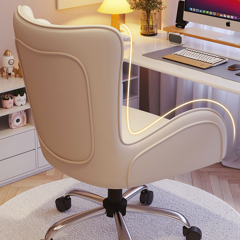 Moderne Einfachheit Leder Eisen Schreibtischstuhl Rückenlehne Armlehne Für Zuhause Büro 
