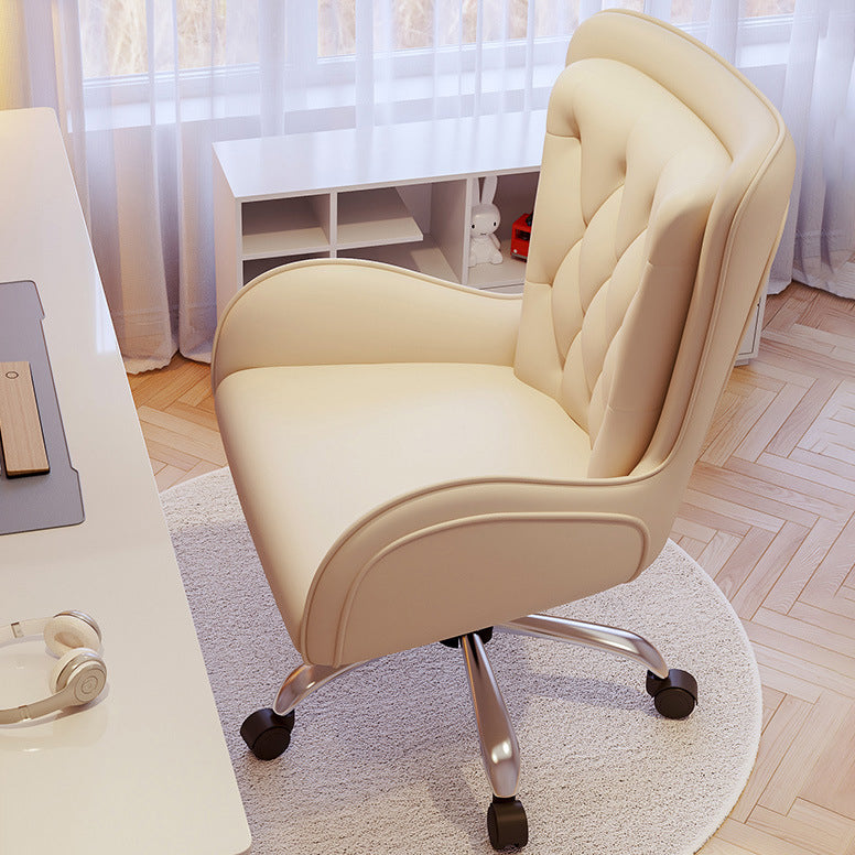 Moderne Einfachheit Leder Eisen Schreibtischstuhl Rückenlehne Armlehne Für Zuhause Büro 