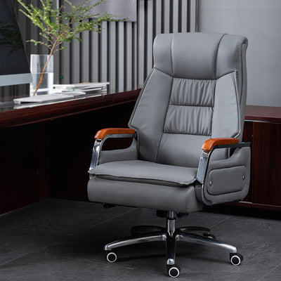 Contemporary Scandinavian Aluminum Alloy Solid Wood PU Desk Chair Backrest Armrest Footrest For Home Office