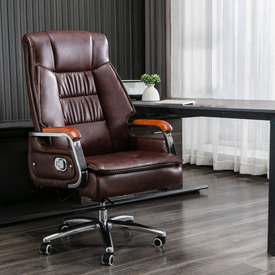 Contemporary Scandinavian Aluminum Alloy Solid Wood PU Desk Chair Backrest Armrest Footrest For Home Office