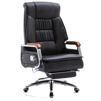 Contemporary Scandinavian Aluminum Alloy Solid Wood PU Desk Chair Backrest Armrest Footrest For Home Office