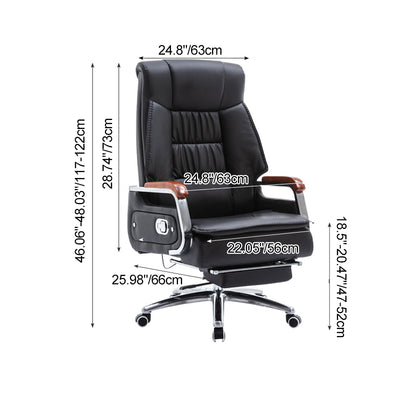 Contemporary Scandinavian Aluminum Alloy Solid Wood PU Desk Chair Backrest Armrest Footrest For Home Office