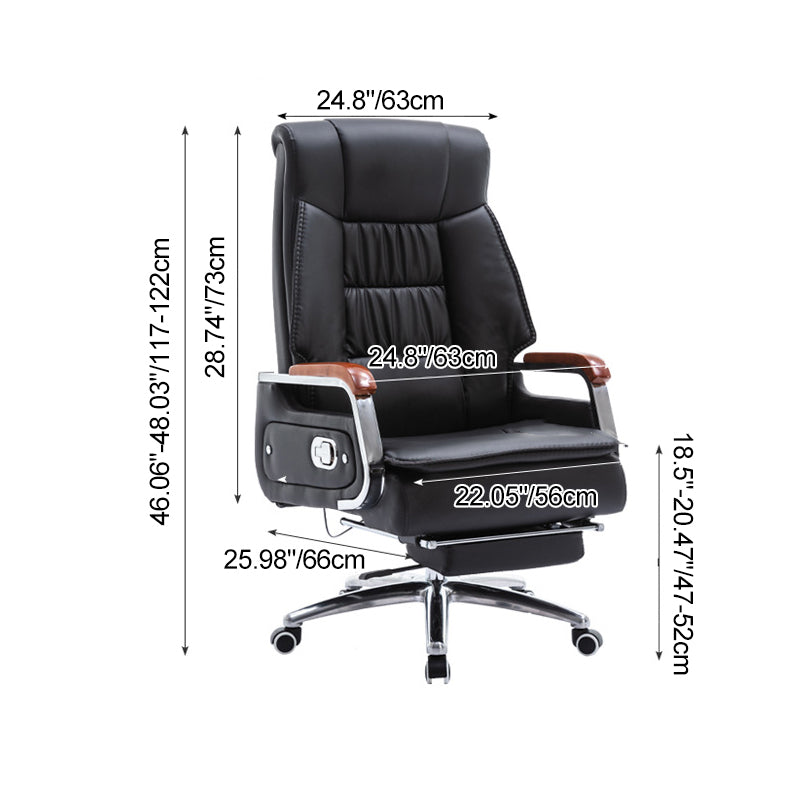 Contemporary Scandinavian Aluminum Alloy Solid Wood PU Desk Chair Backrest Armrest Footrest For Home Office