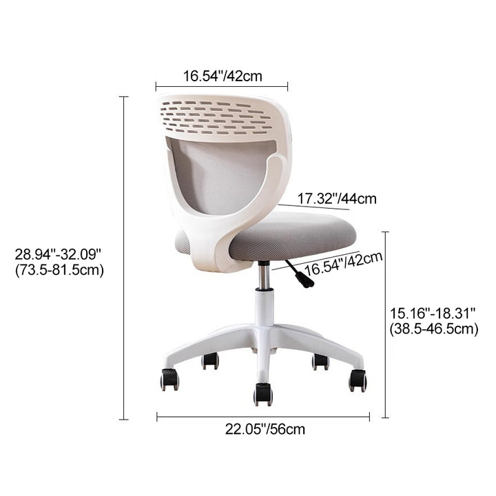 Simplicité Contemporaine Dossier De Chaise De Bureau En Nylon À Mailles En Plastique Sans Accoudoirs Pour Bureau À Domicile 