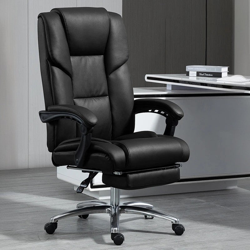 Contemporary Scandinavian Aluminum Alloy Plastic PU Desk Chair Backrest Armrest Footrest For Home Office