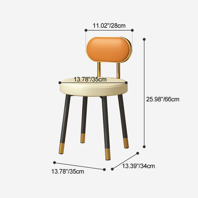 Zeitgenössischer nordischer Hocker aus gefrostetem Samt und Kohlenstoffstahl ohne Rückenlehne für das Schlafzimmer 