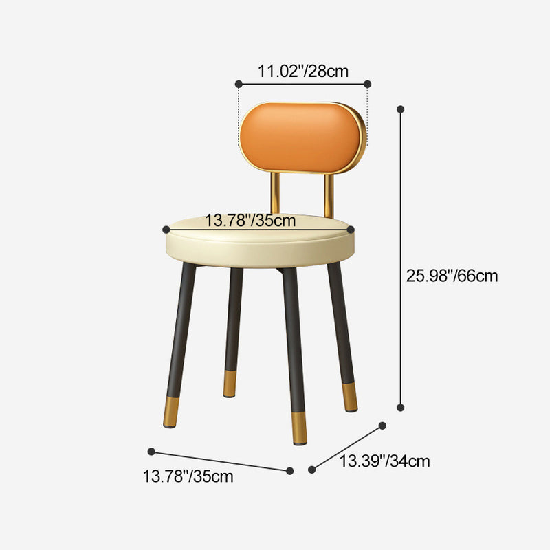 Zeitgenössischer nordischer Hocker aus gefrostetem Samt und Kohlenstoffstahl ohne Rückenlehne für das Schlafzimmer 