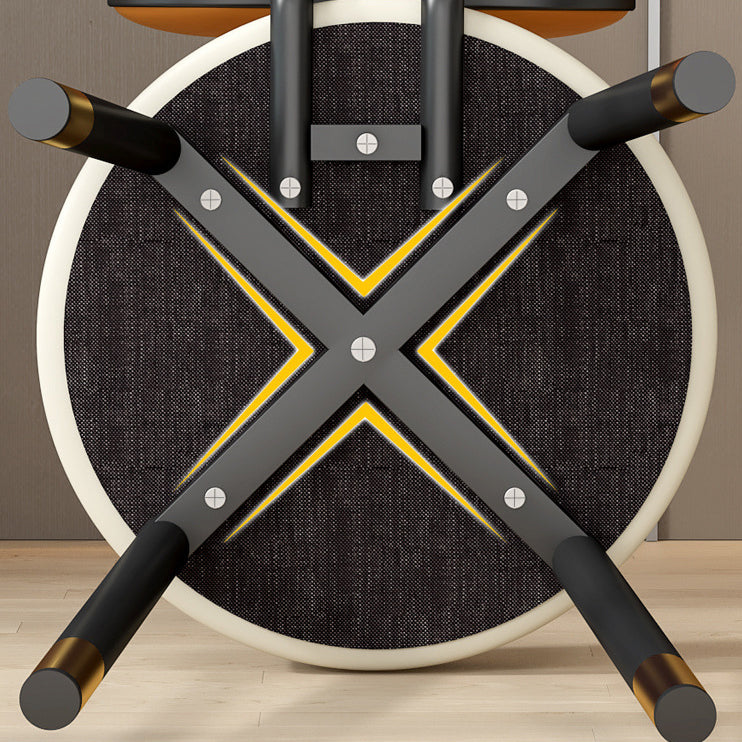 Tabouret de coiffeuse contemporain nordique en cuir PU et fer, avec dossier, sans accoudoirs, pour chambre à coucher 