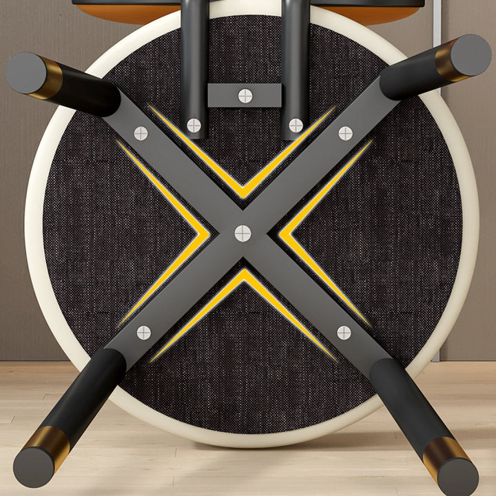 Tabouret de coiffeuse contemporain nordique en cuir PU et fer, avec dossier, sans accoudoirs, pour chambre à coucher 