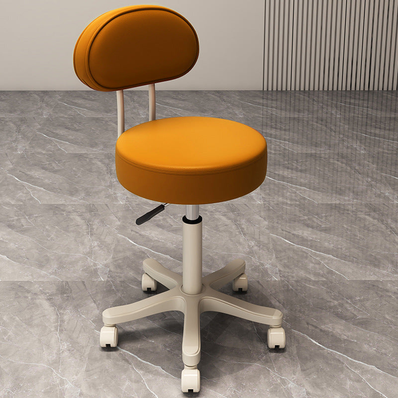 Tabouret de coiffeuse contemporain nordique rond en cuir nylon avec dossier sans accoudoirs pour chambre 