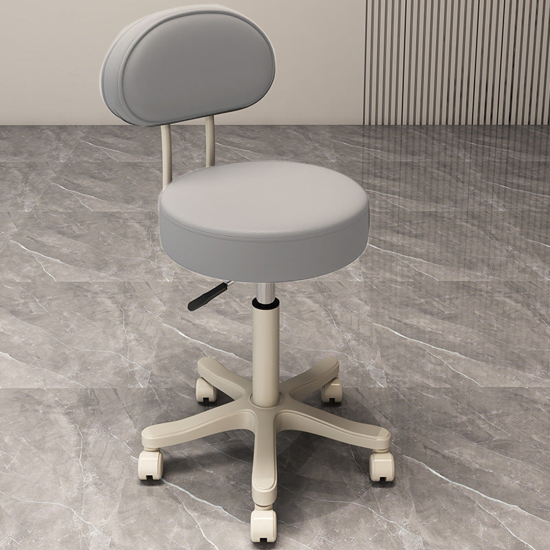 Tabouret de coiffeuse contemporain nordique rond en cuir nylon avec dossier sans accoudoirs pour chambre 
