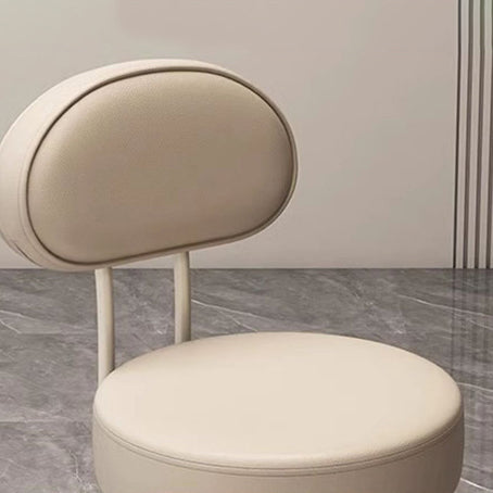 Tabouret de coiffeuse contemporain nordique rond en cuir nylon avec dossier sans accoudoirs pour chambre 
