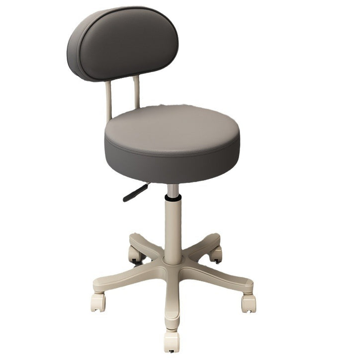 Tabouret de coiffeuse contemporain nordique rond en cuir nylon avec dossier sans accoudoirs pour chambre 