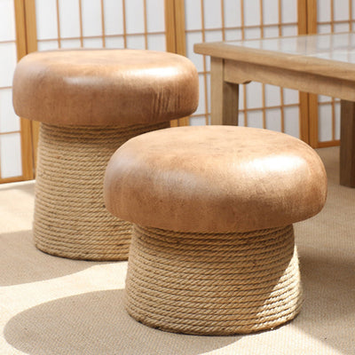 Zeitgenössischer kreativer Pilz-Fiberglas-Fußhocker ohne Rückenlehne und Armlehne für das Wohnzimmer 