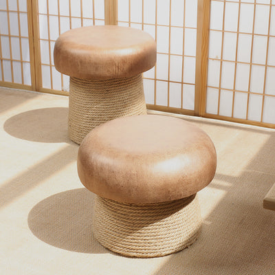 Zeitgenössischer kreativer Pilz-Fiberglas-Fußhocker ohne Rückenlehne und Armlehne für das Wohnzimmer 