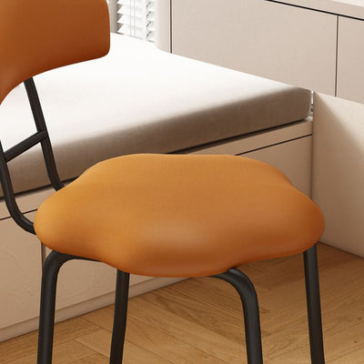 Zeitgenössischer nordischer Hocker aus gefrostetem Samt und Kohlenstoffstahl ohne Rückenlehne für das Schlafzimmer 