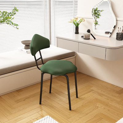 Zeitgenössischer nordischer Hocker aus gefrostetem Samt und Kohlenstoffstahl ohne Rückenlehne für das Schlafzimmer 
