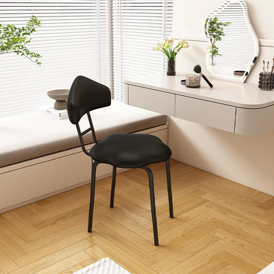 Zeitgenössischer nordischer Hocker aus gefrostetem Samt und Kohlenstoffstahl ohne Rückenlehne für das Schlafzimmer 