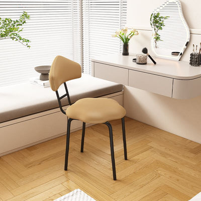 Zeitgenössischer nordischer Hocker aus gefrostetem Samt und Kohlenstoffstahl ohne Rückenlehne für das Schlafzimmer 