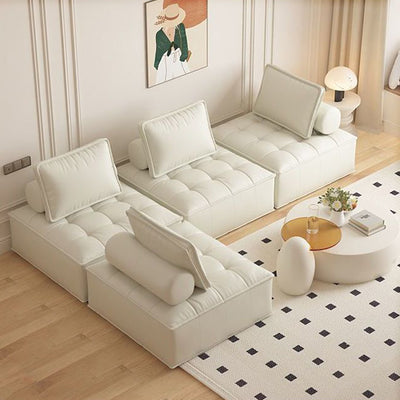 Zeitgenössisches Retro-Baumwoll-Kohlenstoffstahl-Ledersofa Rückenlehne Armlehne für Wohnzimmer 
