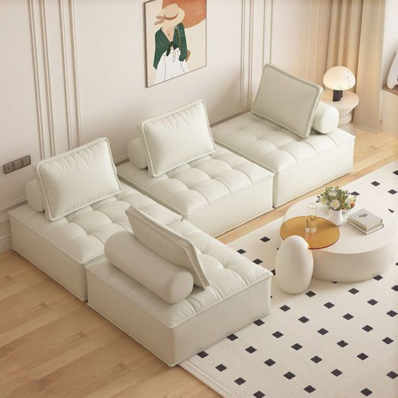 Zeitgenössisches Retro-Baumwoll-Kohlenstoffstahl-Ledersofa Rückenlehne Armlehne für Wohnzimmer 