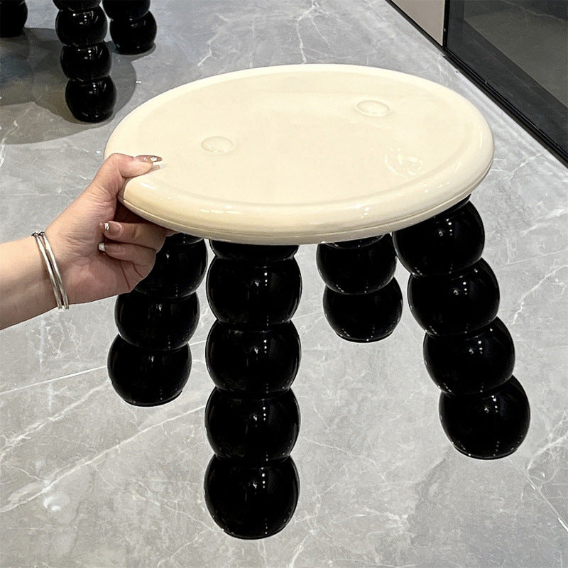 Contemporary Nordic Round Full PP Low Stool Backless Armless For Living Room