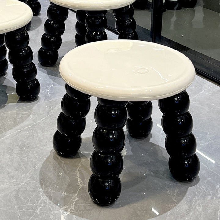 Contemporary Nordic Round Full PP Low Stool Backless Armless For Living Room