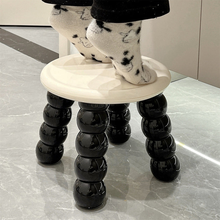Contemporary Nordic Round Full PP Low Stool Backless Armless For Living Room