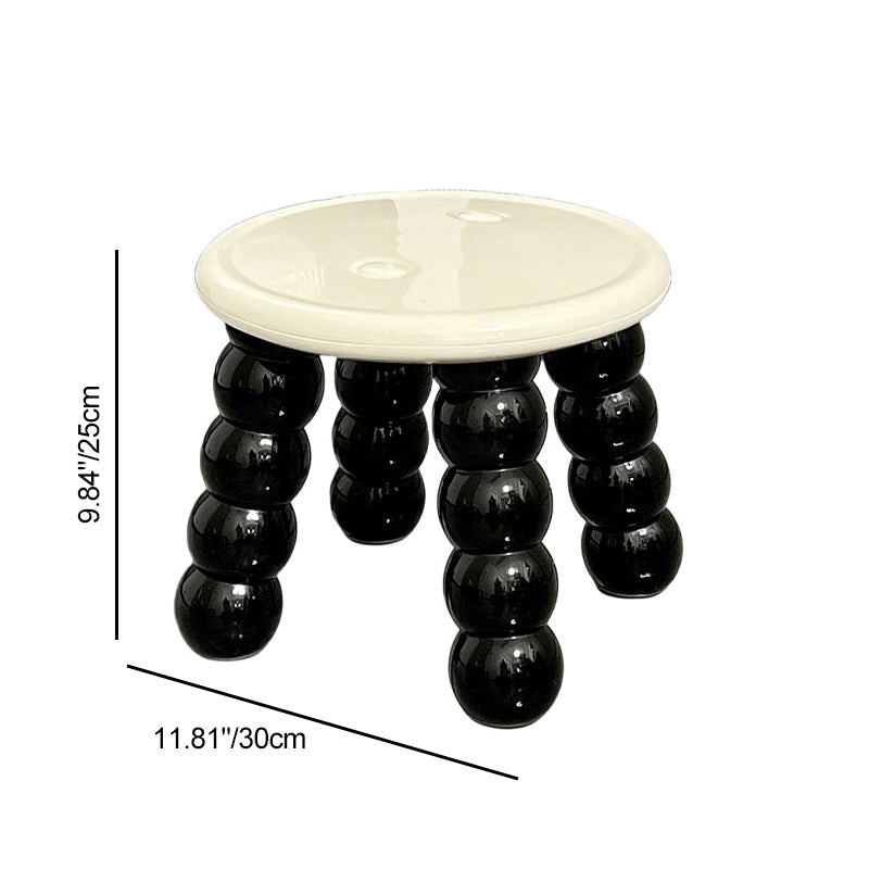 Contemporary Nordic Round Full PP Low Stool Backless Armless For Living Room