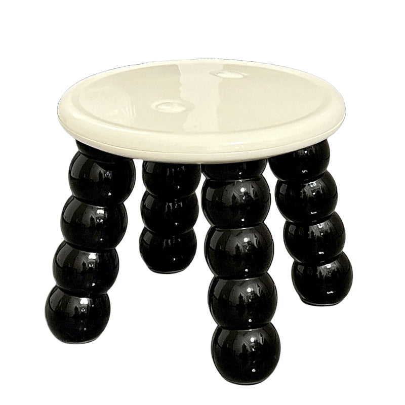 Contemporary Nordic Round Full PP Low Stool Backless Armless For Living Room