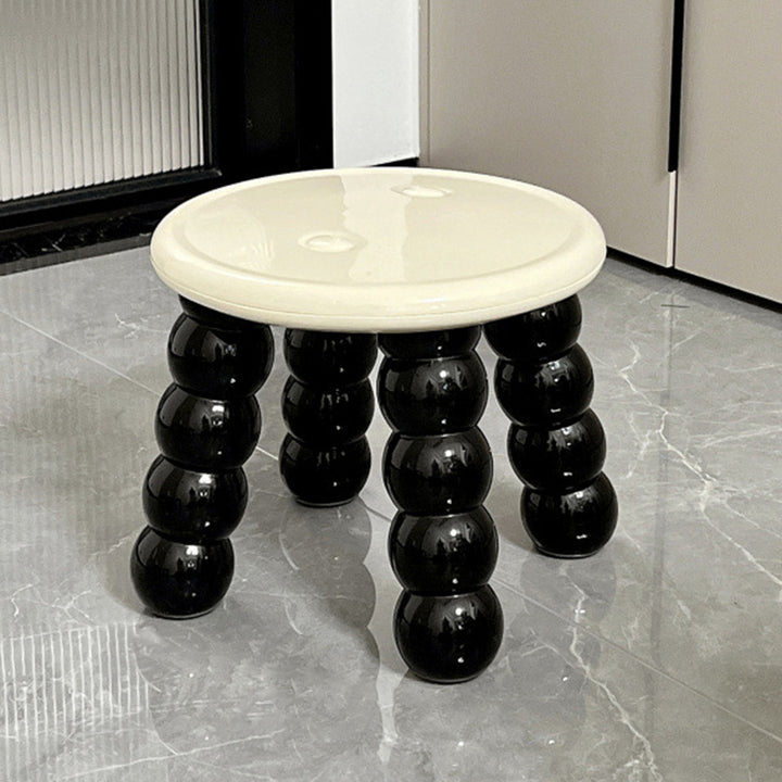 Contemporary Nordic Round Full PP Low Stool Backless Armless For Living Room
